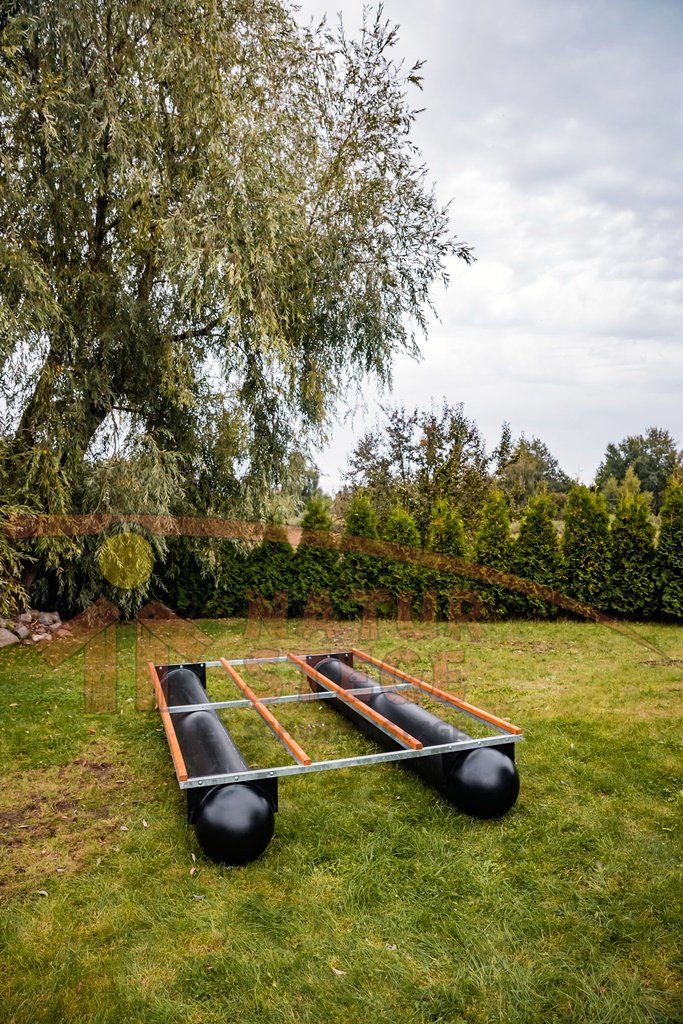 C.01.2  Floating dock module 3m x 2m with wooden slats and round ends
